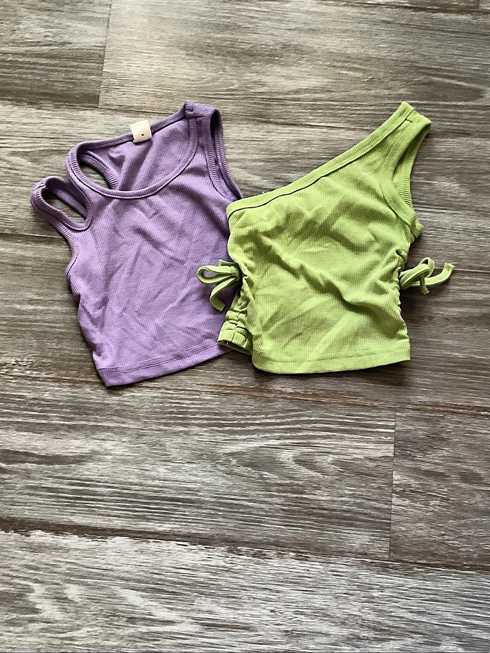 Girls Tank Top Set in Green & Purple